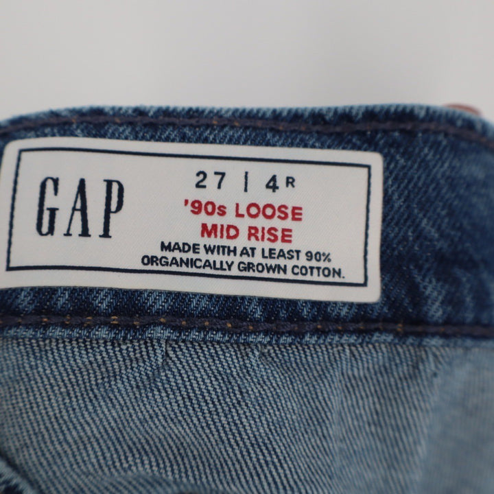 GAP 90s Loose Mid Rise Distressed Jeans Women's Size 4R Blue Denim