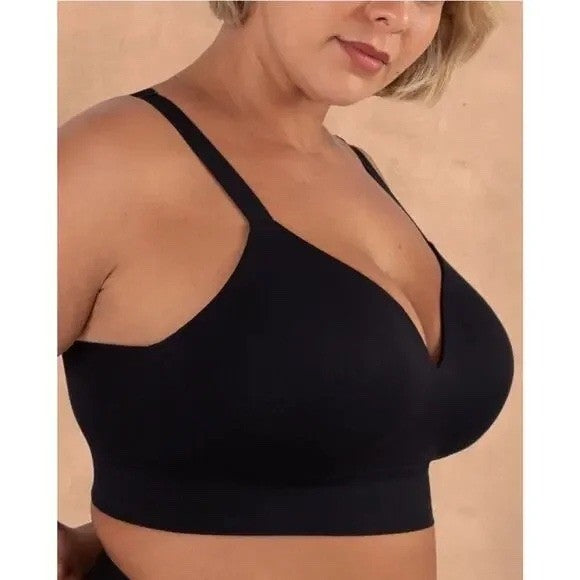 Truekind Supportive Comfort Wireless Shaping Bra Womens Large Black Seamless