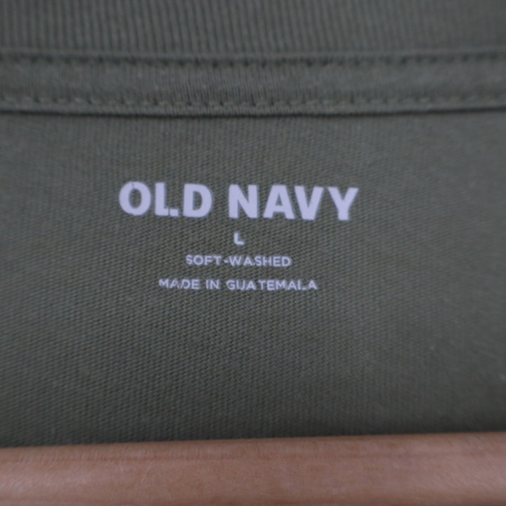 Old Navy Mens Yellowstone National Park Graphic Tee Olive Green L Short Sleeve