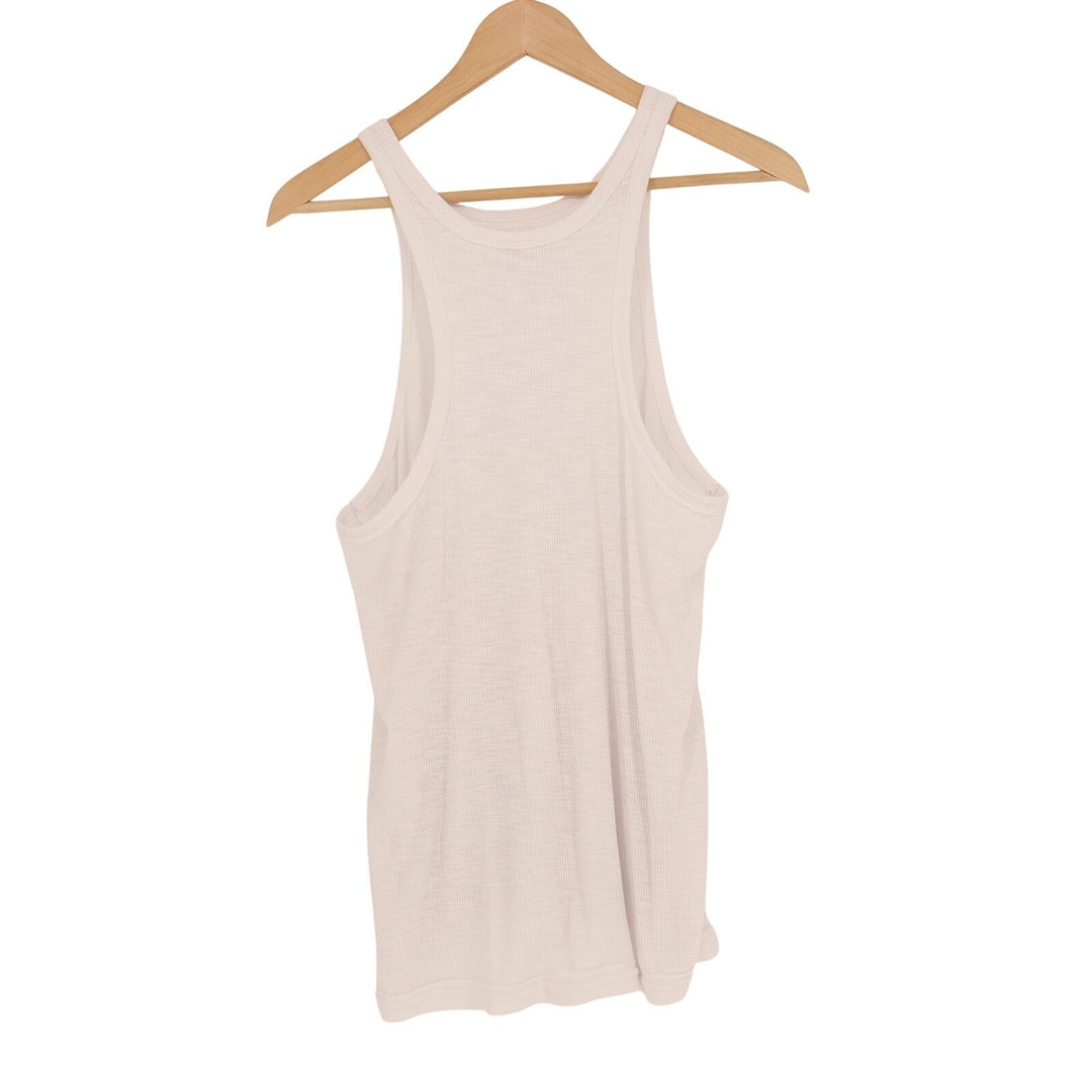 Free People Intimately Tank Top Womens Medium White Ribbed Long Beach Racerback