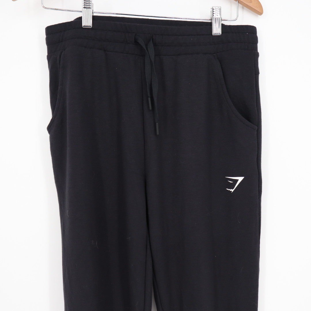 Gymshark Joggers Black Sweatpants Size M Logo Detail Athletic Comfort