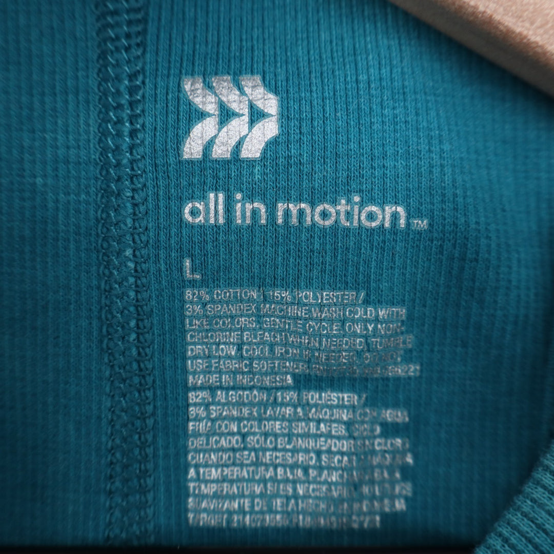 All In Motion Tank Top Womens Large Blue Tie Dye Cotton Stretch Knit Ribbed