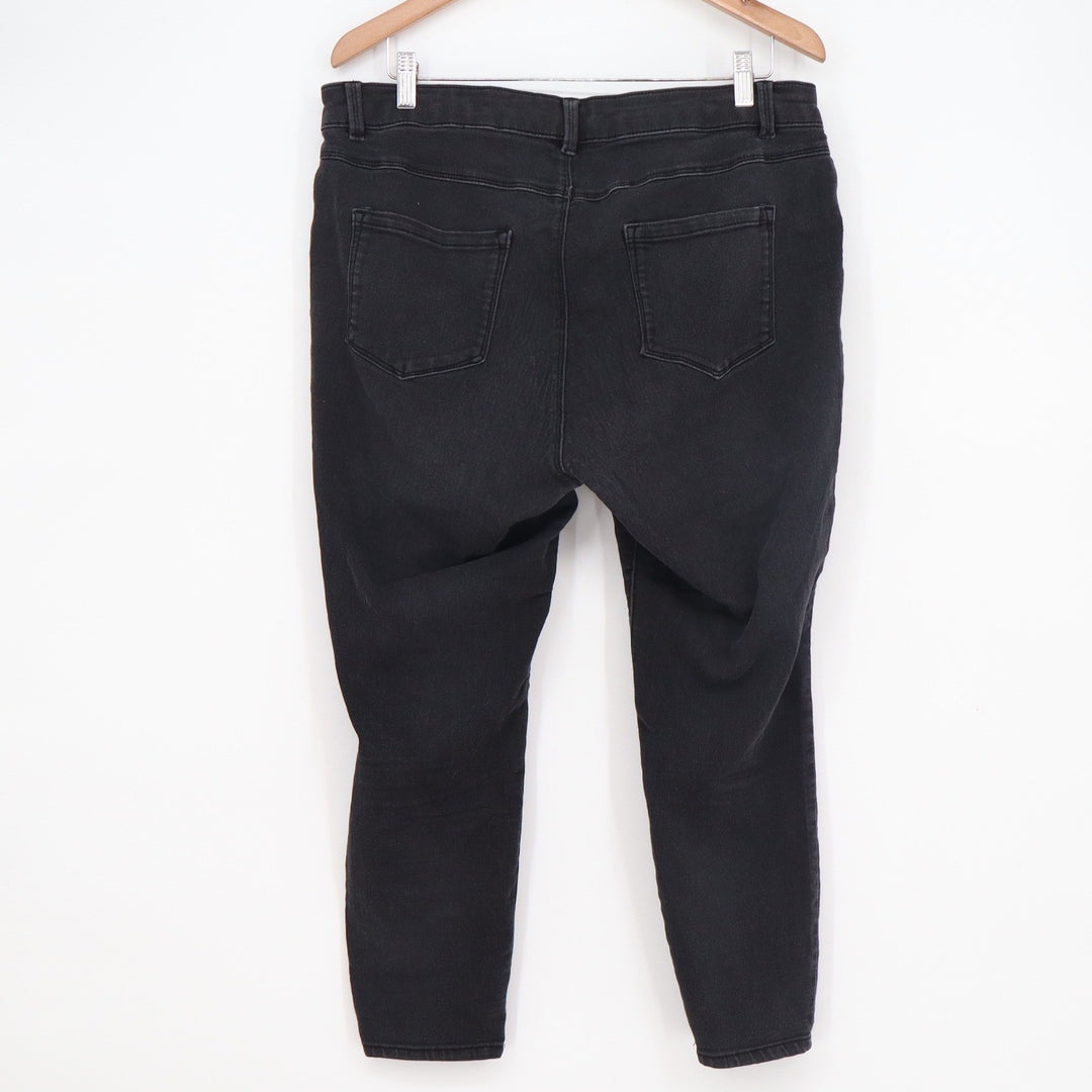d.jeans Womens 16W Black Skinny Denim Jeans Stretch Ankle Length
