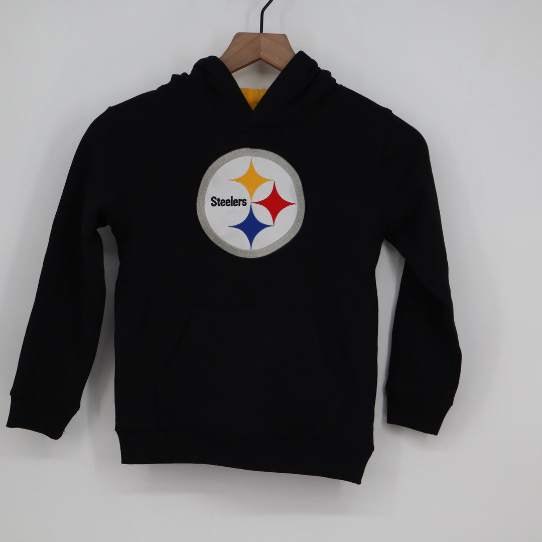 NFL Team Apparel Pittsburgh Steelers Kids Black Hoodie Large