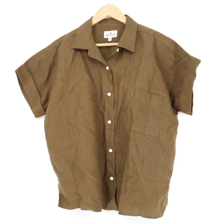American Giant Women's Linen Top Size M Made In USA