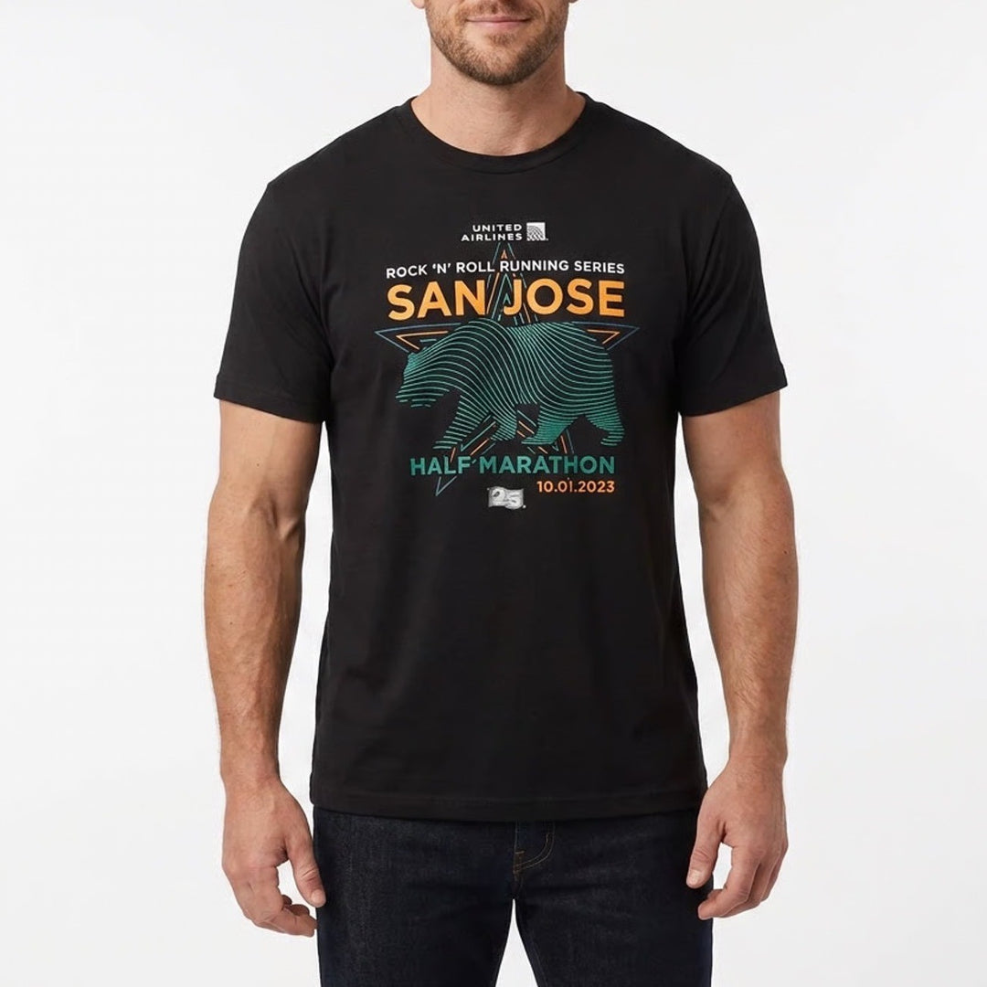 Rock n Roll Running Series San Jose Half Marathon 2023 Men M Black T-Shirt M