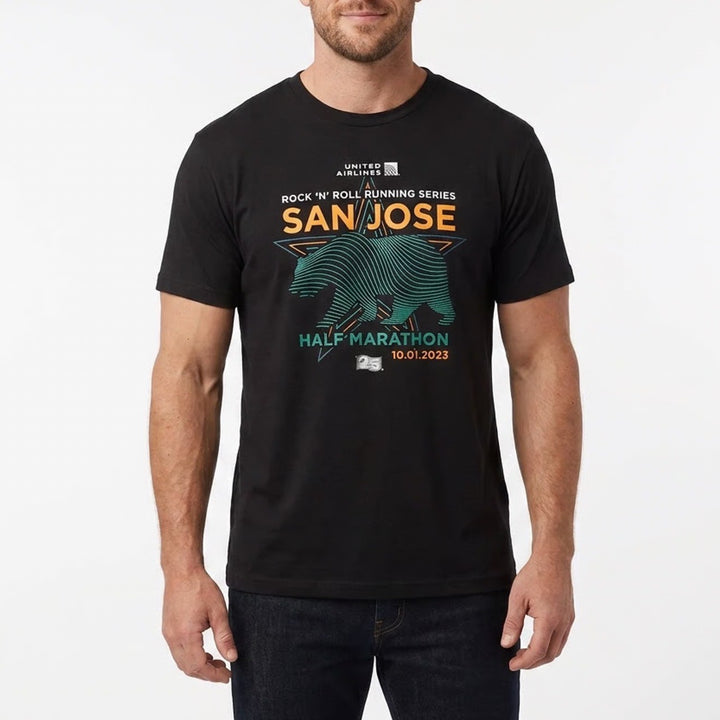 Rock n Roll Running Series San Jose Half Marathon 2023 Men M Black T-Shirt M