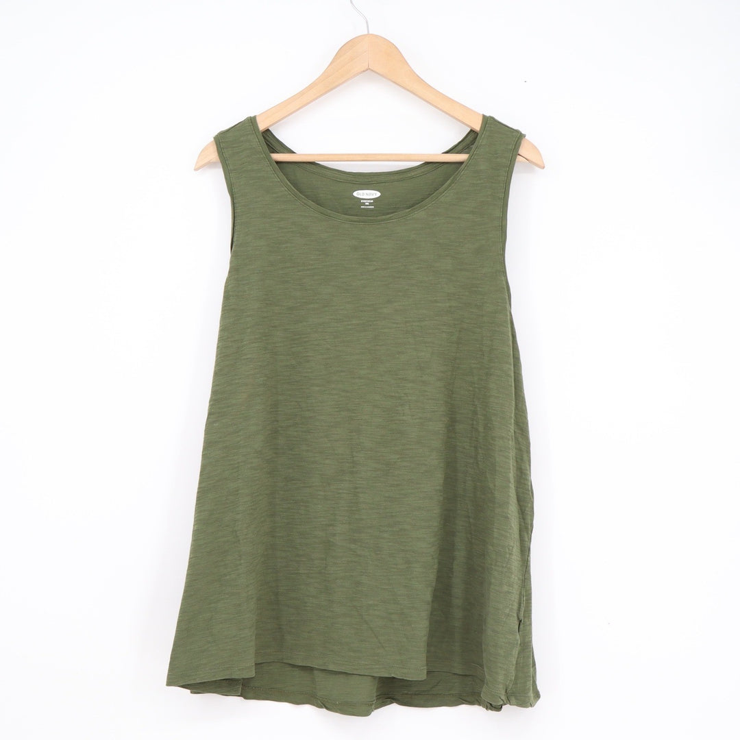 Old Navy EveryWear Olive Green Slub Knit Cotton Tank Top XXL