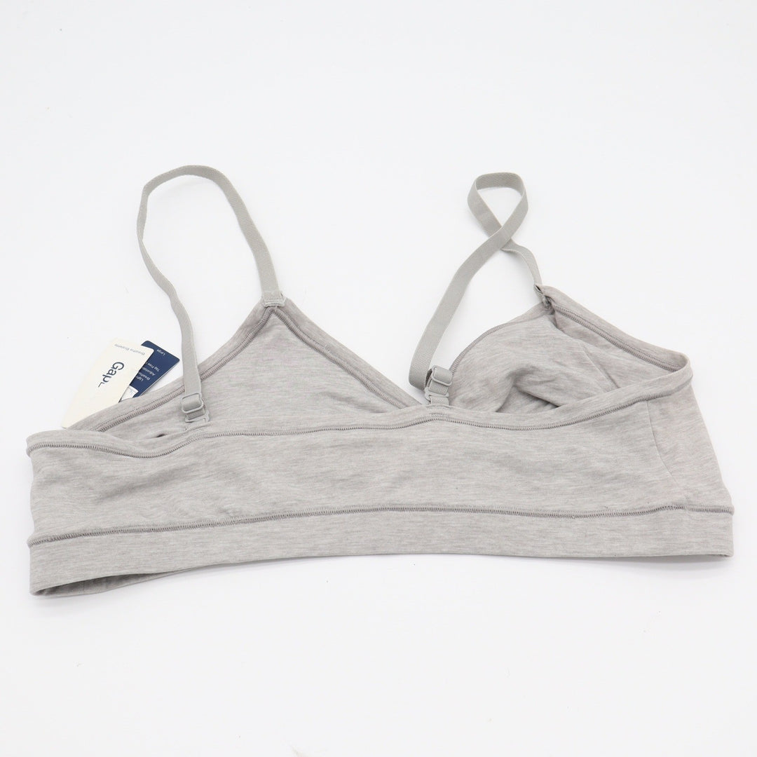 GapBody Bralette Womens L Breathe Light Heather Gray Adjustable Straps NEW