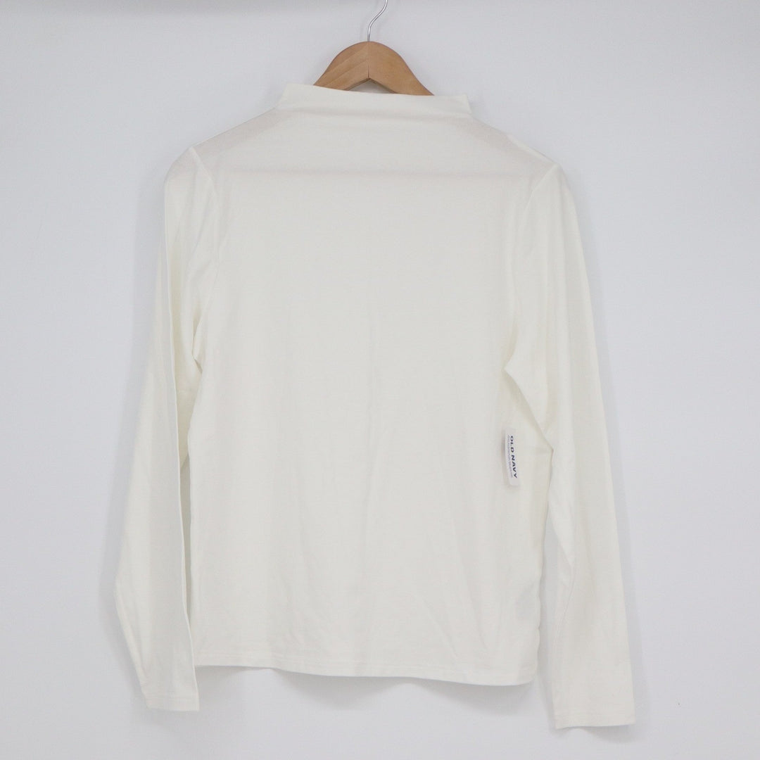 Old Navy Bestee Mock Neck Long Sleeve Top Off White Cotton Modal Stretch Large