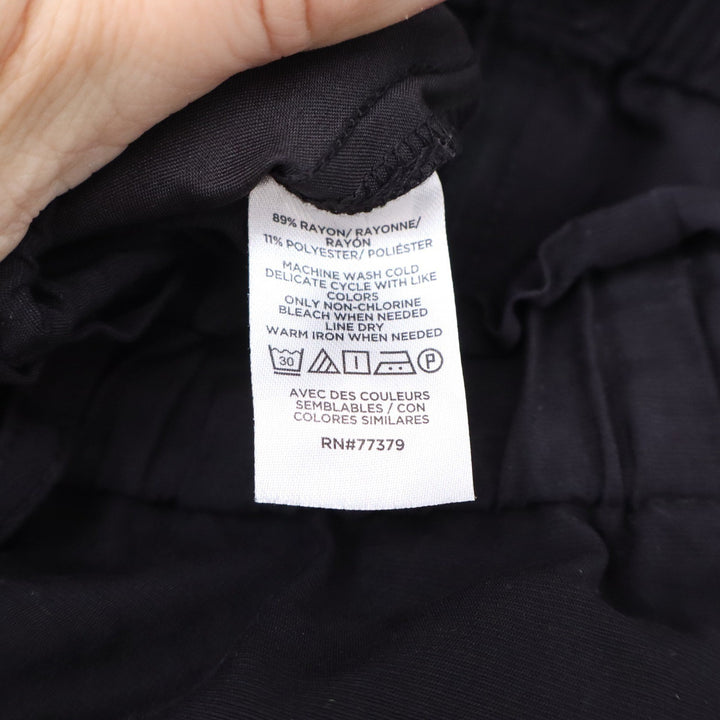 Ann Taylor Factory Black Wide Leg Paperbag Waist Cropped Pants XL