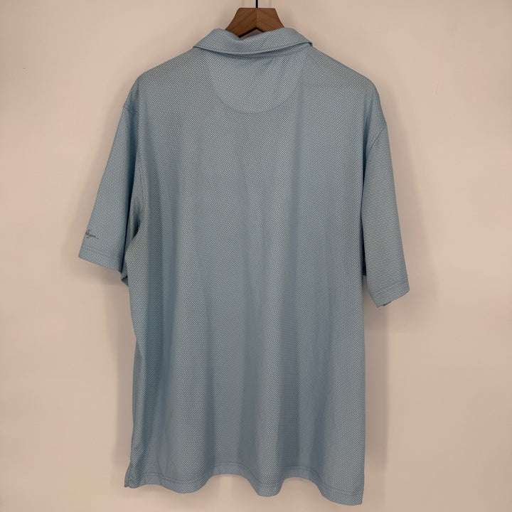 Walter Hagen Essentials Mens Polo Shirt Light Blue Geometric Print XXL