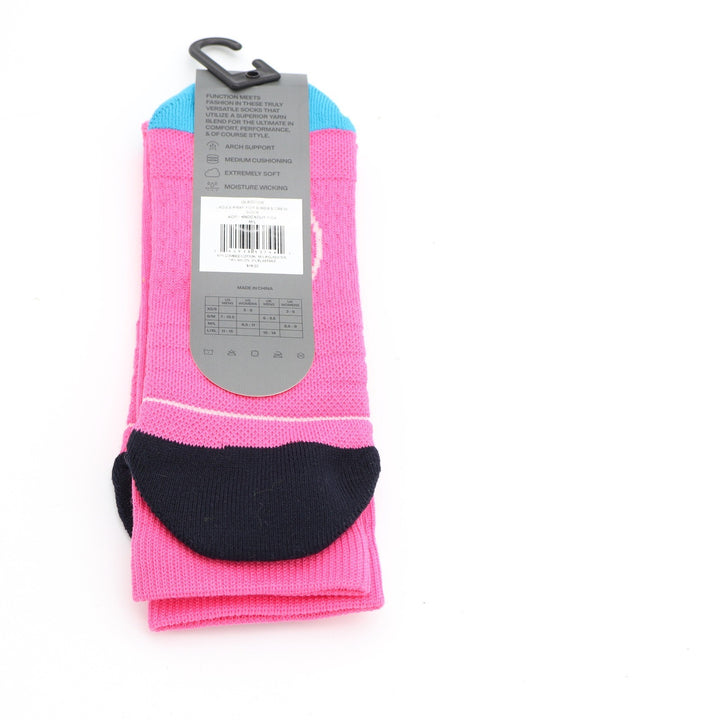 G/FORE Pray For Birdies Crew Socks Knockout Pink Blue Womens M/L