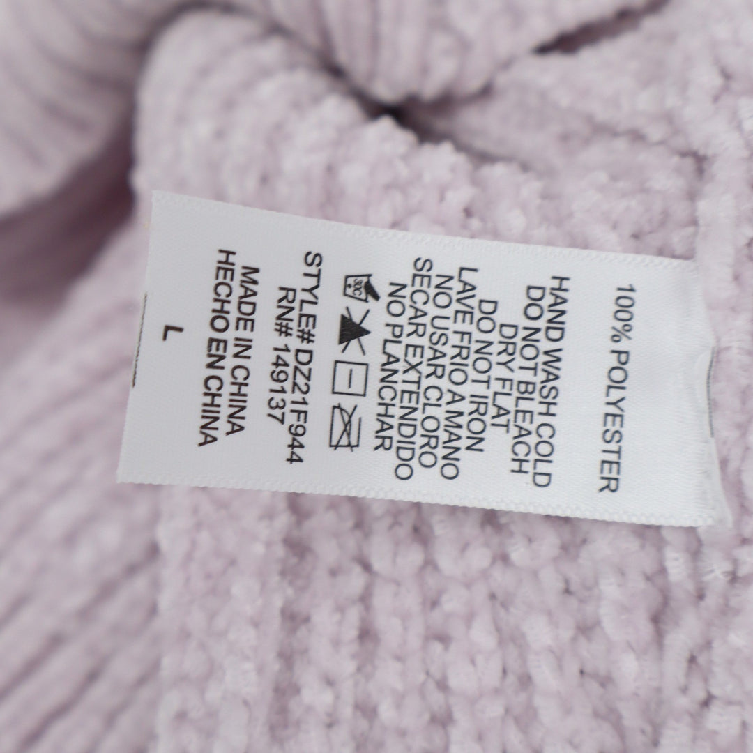 Talulah Lilac Chenille V-Neck Oversized Ribbed Knit Sweater Large