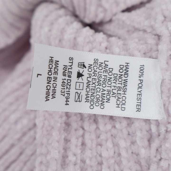 Talulah Lilac Chenille V-Neck Oversized Ribbed Knit Sweater Large