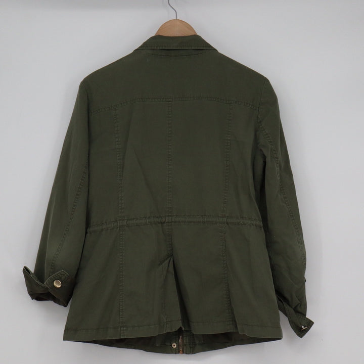New York & Company Olive Green Utility Military Jacket Cotton Size M