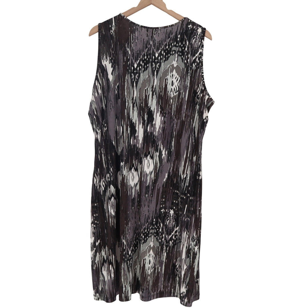 Jaclyn Smith Dress Womens 2X Abstract Ikat Black Sequin V-Neck Sleeveless