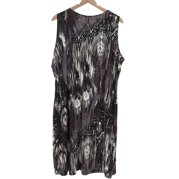 Jaclyn Smith Dress Womens 2X Abstract Ikat Black Sequin V-Neck Sleeveless