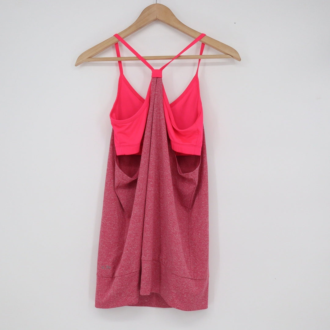 Champion C9 Womens Pink Layered Activewear Tank Top Built-in Bra Size M
