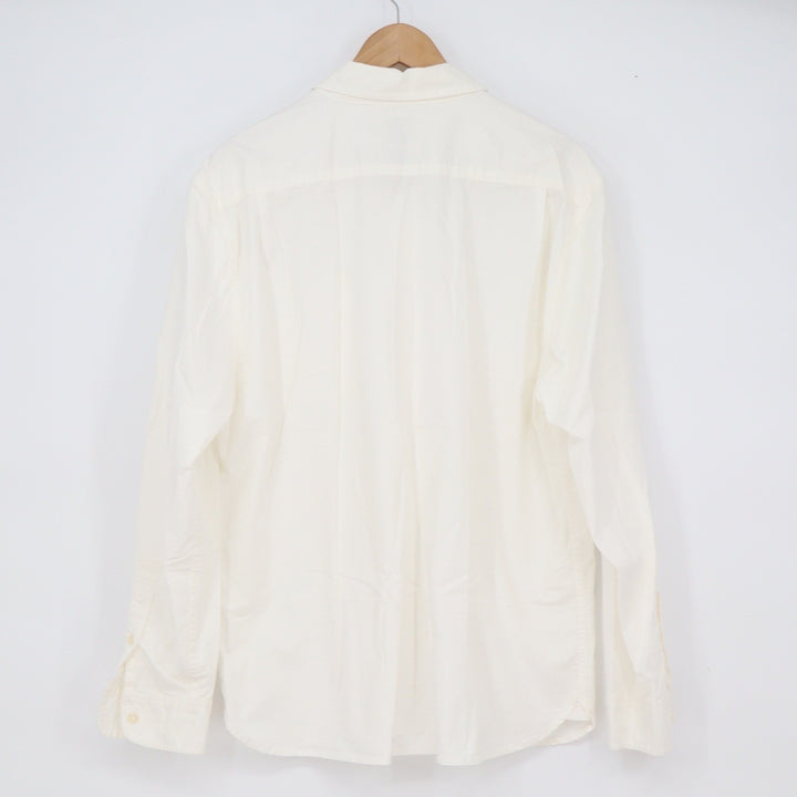Flint and Tinder Shirt Mens L Classic Fit Off-White Button-Down Solid Excellent