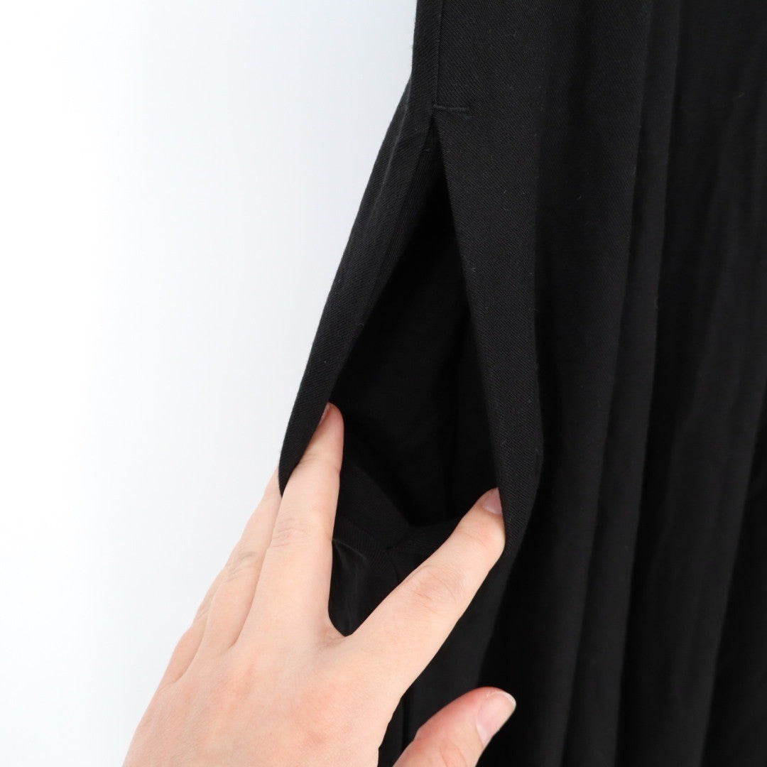 American Giant Black Sleeveless Fit Flare Midi Dress Size L Made in USA Pockets
