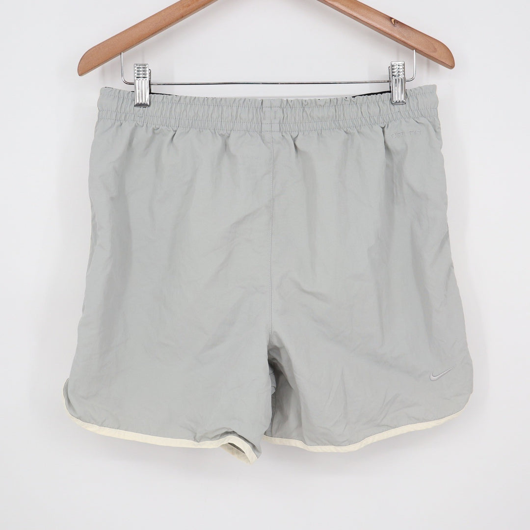 Nike Dri-FIT Nylon Running Shorts Mens Medium Grey Retro Block Logo 8877