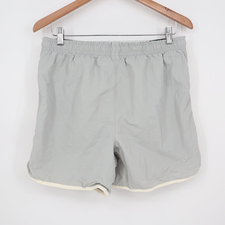 Nike Dri-FIT Nylon Running Shorts Mens Medium Grey Retro Block Logo 8877
