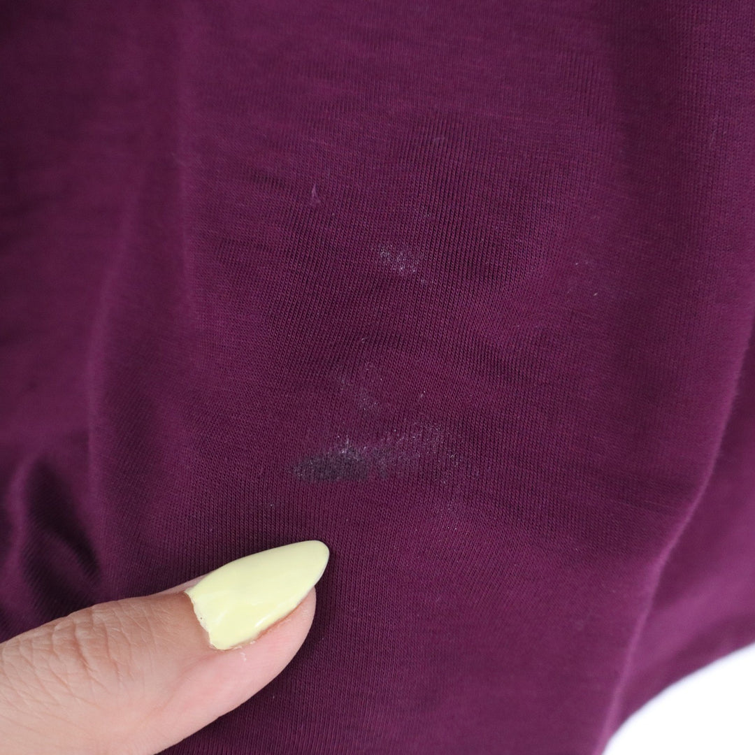 Gap Luxe T Women's Large Burgundy Maroon Long Sleeve Crew Neck Relaxed Top
