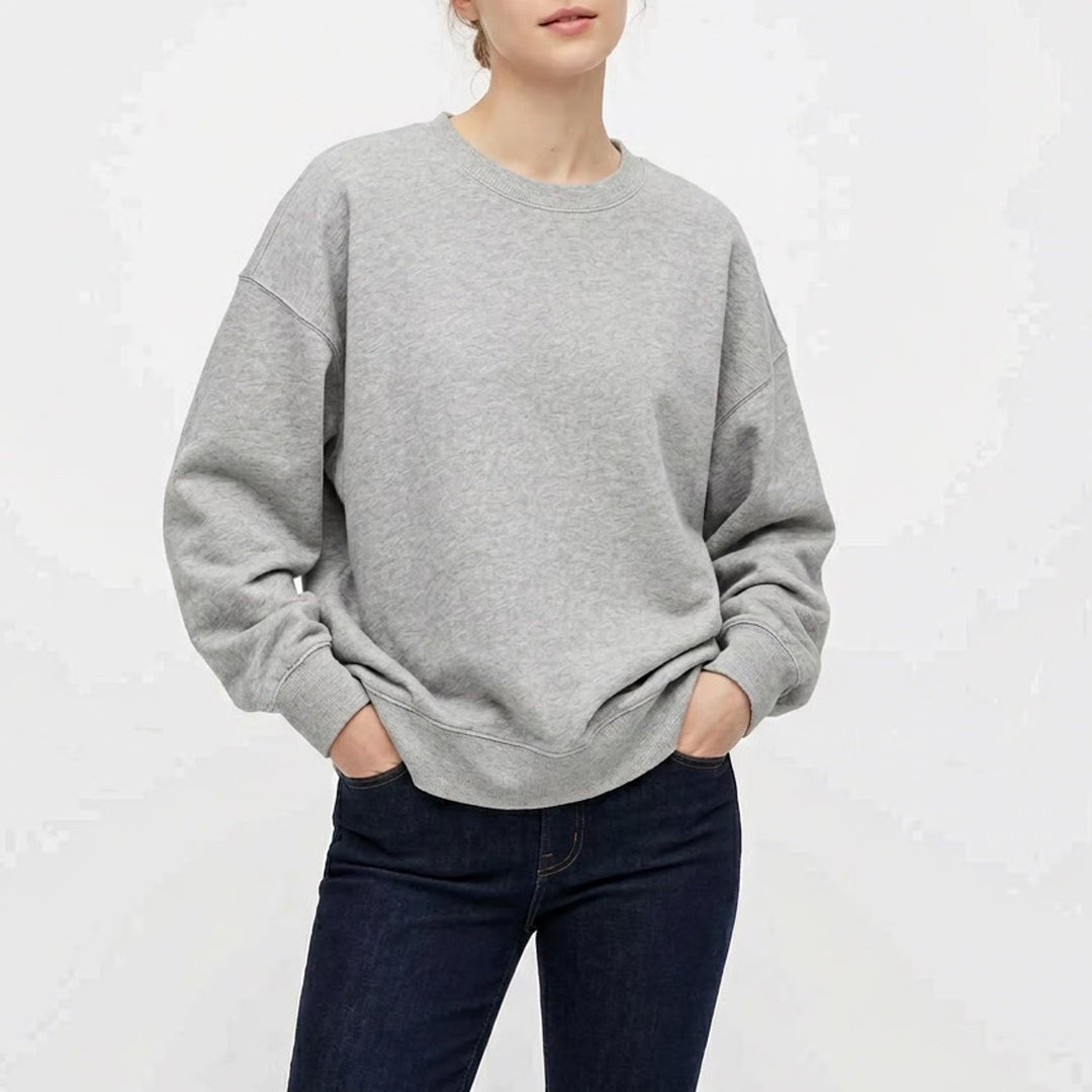 Old Navy Socomfy Sweatshirt Women Medium Heather Gray Cotton Fleece Lined Ribbed