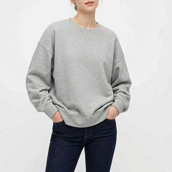 Old Navy Socomfy Sweatshirt Women Medium Heather Gray Cotton Fleece Lined Ribbed