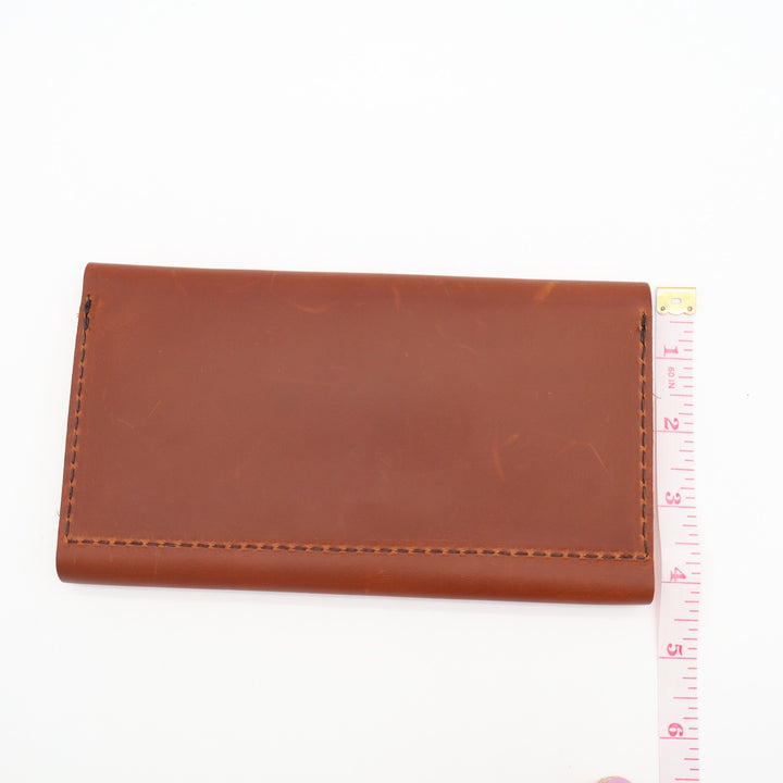 Portland Leather Goods Rancher Womens Tri-Fold Wallet Honey Brown Card Slots