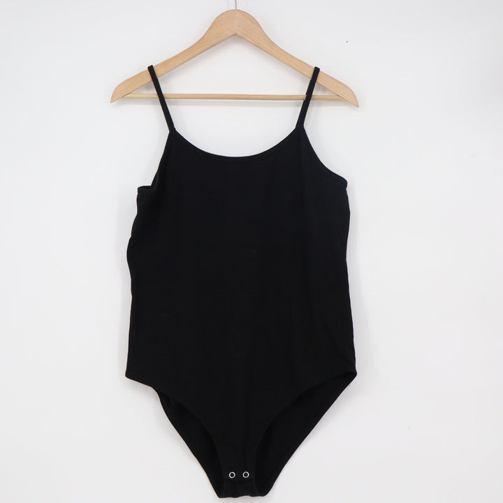 Torrid Womens Black Cotton Cami Bodysuit Plus Size 1 Adjustable Straps Snap Base
