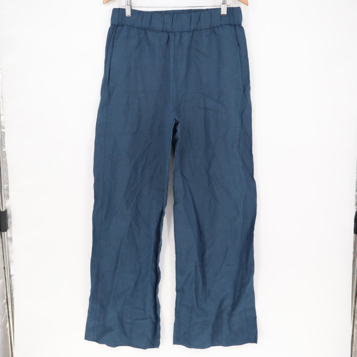American Giant Pants Womens Medium Navy Slash Pockets Straight Leg Elastic Waist