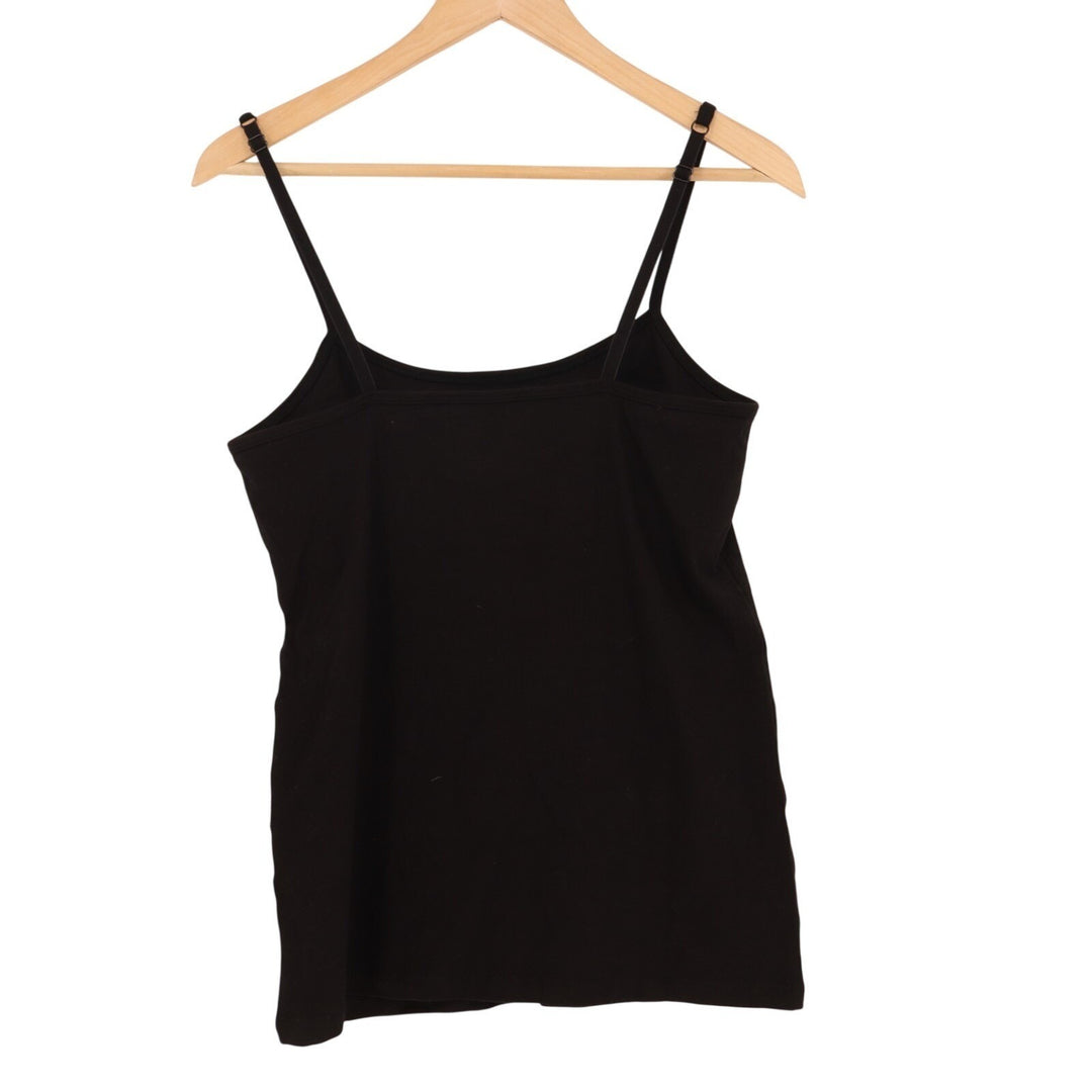Charter Club Intimates Cami Top Womens M Black Cotton Stretch Spaghetti Strap