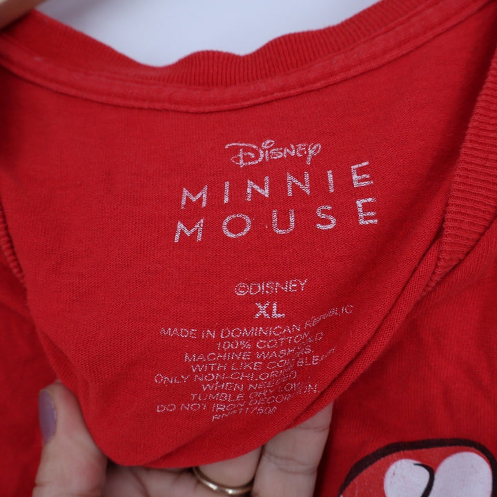 Disney Minnie Mouse Red Graphic Tee Shirt XL Short Sleeve Cotton