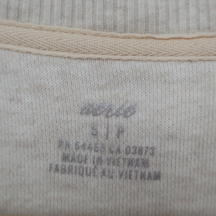 Aerie Camo Oversized Crewneck Sweatshirt Tan Grey S