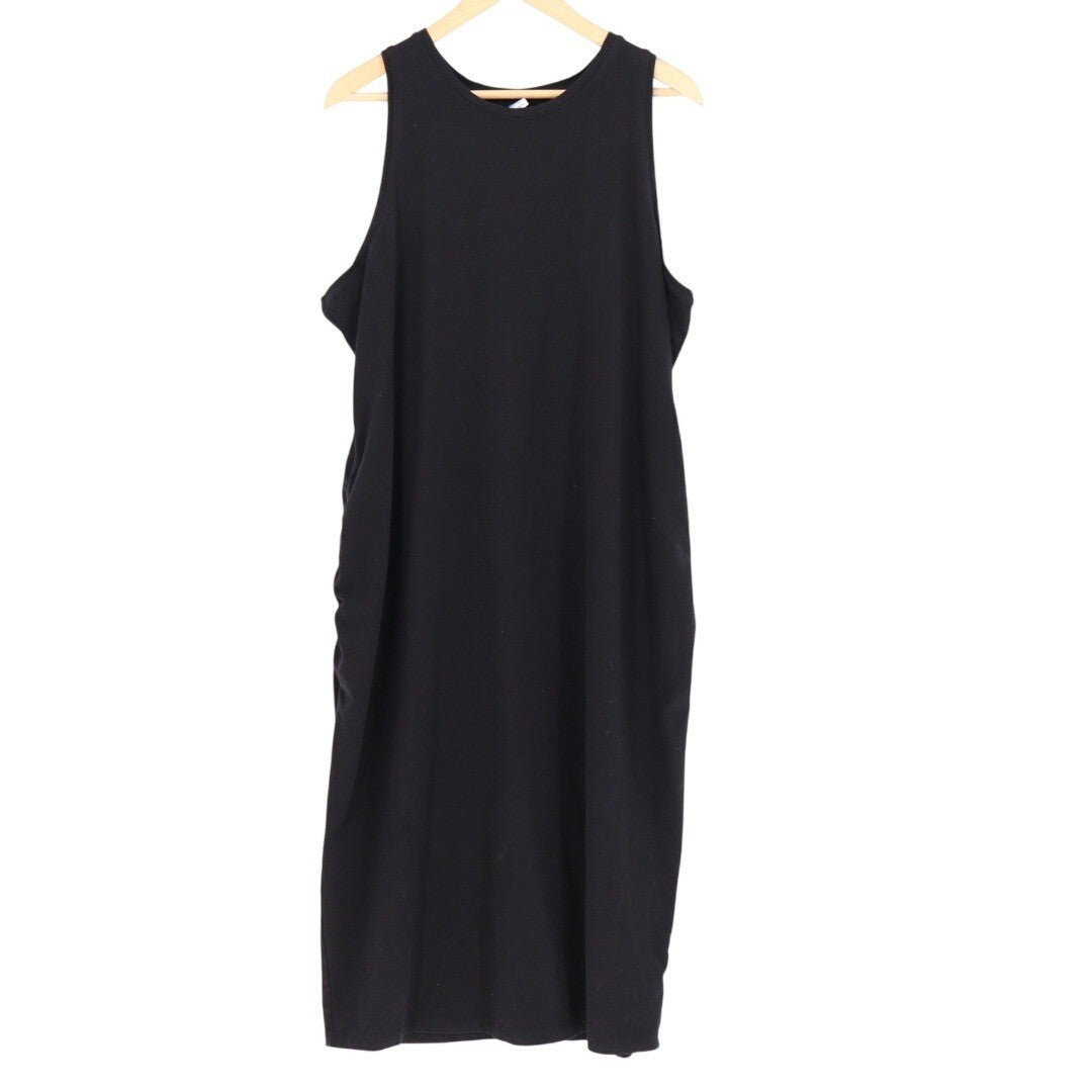 Old Navy Maternity Black Sleeveless Ruched Midi Dress XXL