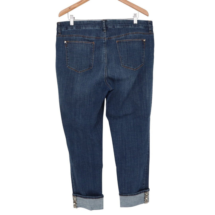 Chico's So Slimming Girlfriend Slim Leg Ankle Jeans Women 14R Blue Denim Outdoor