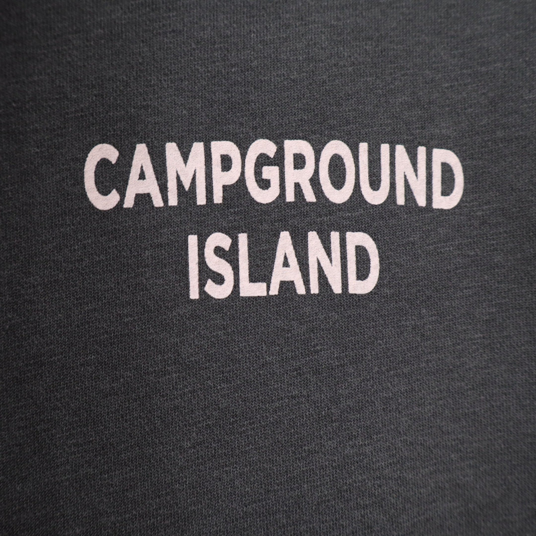 Independent Trading Co Campground Island Hoodie Grey Graphic Sweatshirt Large