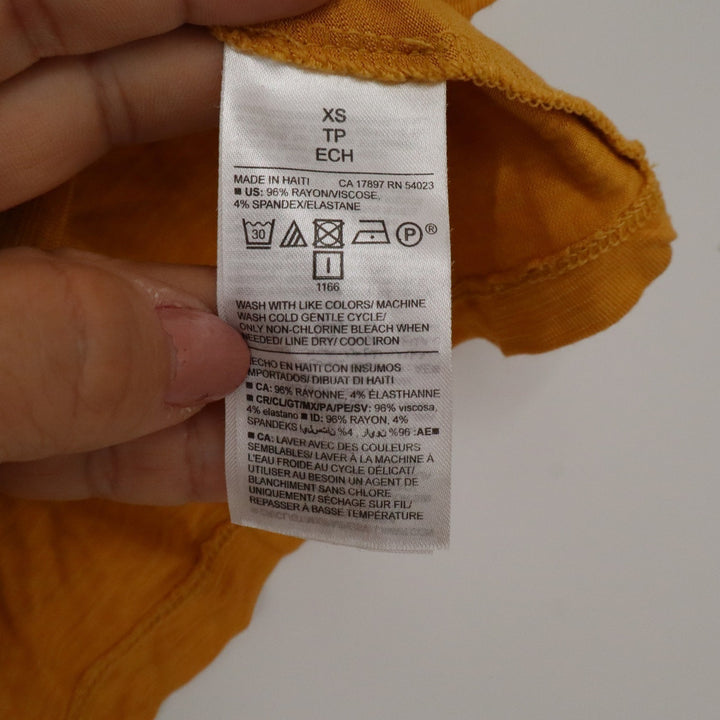 Old Navy Luxe V-Neck Tank Top Mustard Yellow Slub Knit XS