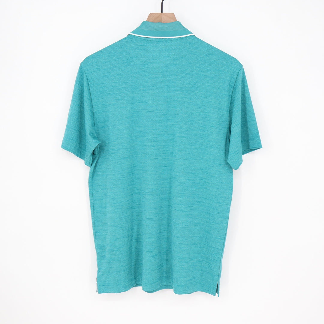 Walter Hagen Mens P11 Birdseye Athletic Fit Golf Polo Dark Aqua Blue Heather S