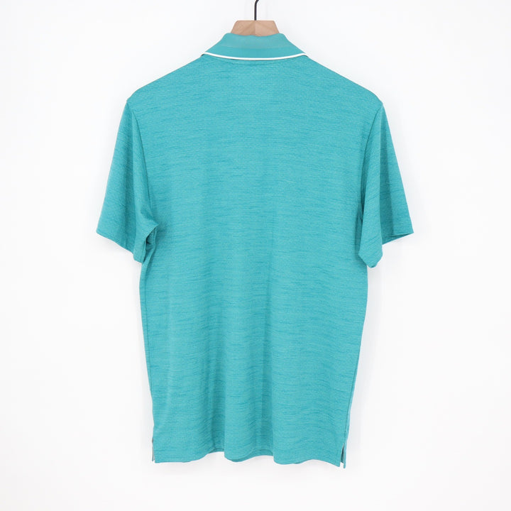 Walter Hagen Mens P11 Birdseye Athletic Fit Golf Polo Dark Aqua Blue Heather S