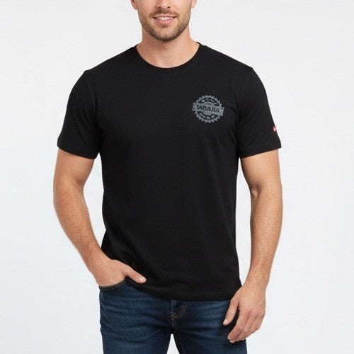 AMERICAN GIANT Mens Black Graphic T Shirt Size L Made in USA