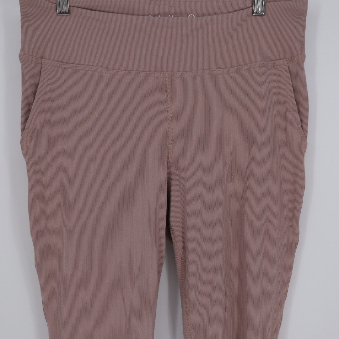 Outdoor Voices Ribbed Flare Leggings Pants Taupe XL