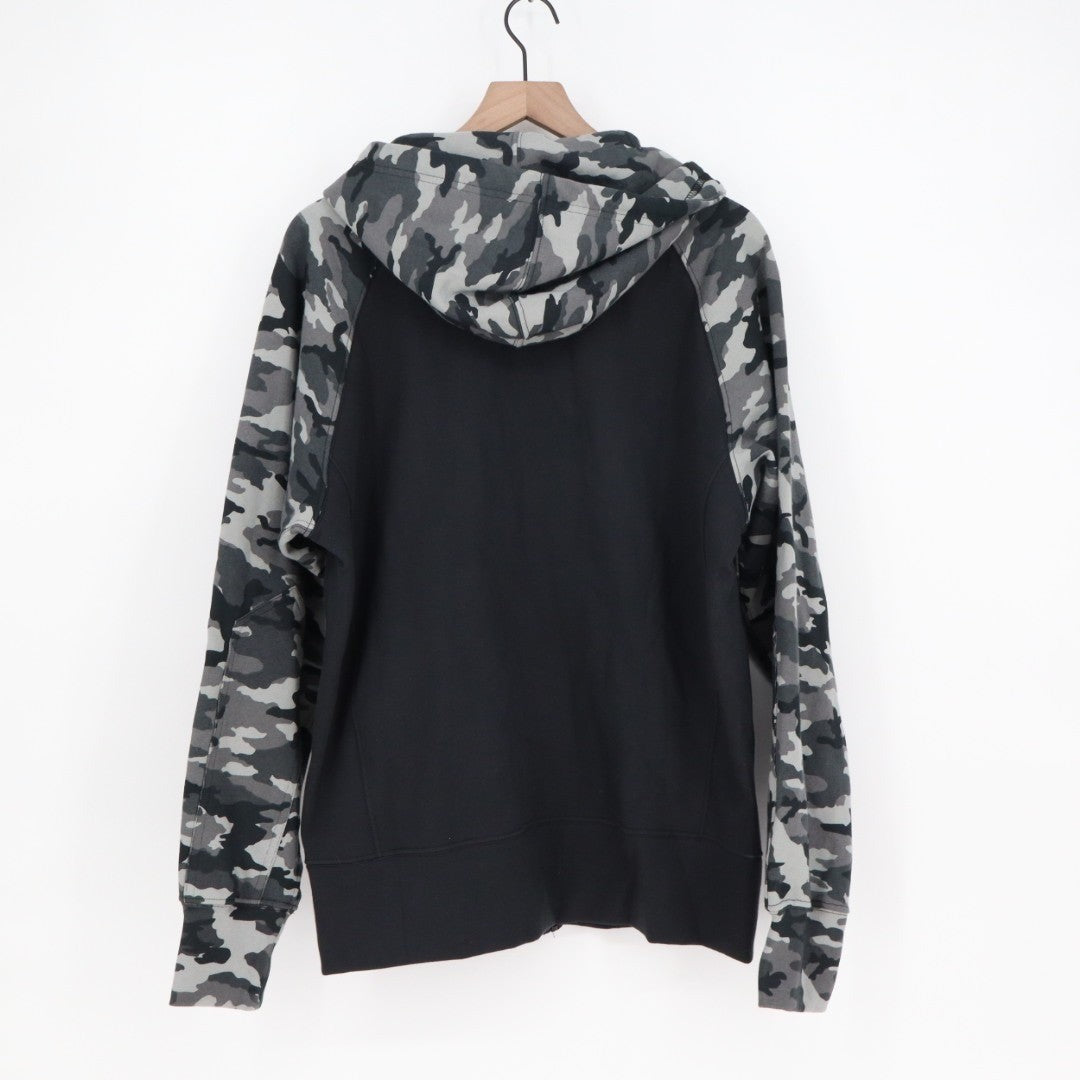American Giant Raglan Classic Full Zip Hoodie Mens Large Black Gray Camouflage