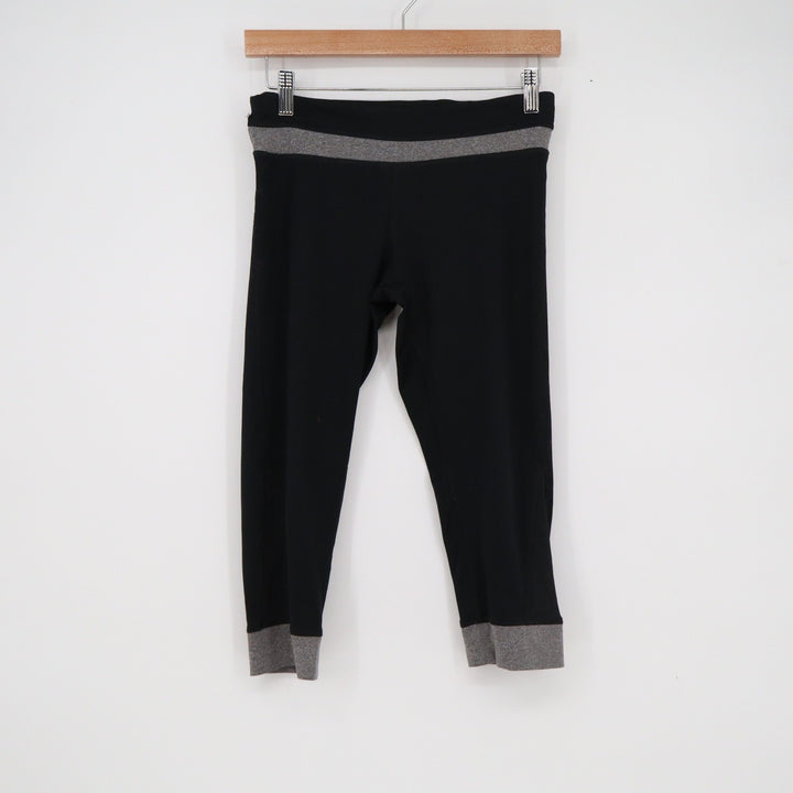 Champion Duo Dry Black Gray Trim Capri Leggings Womens Small
