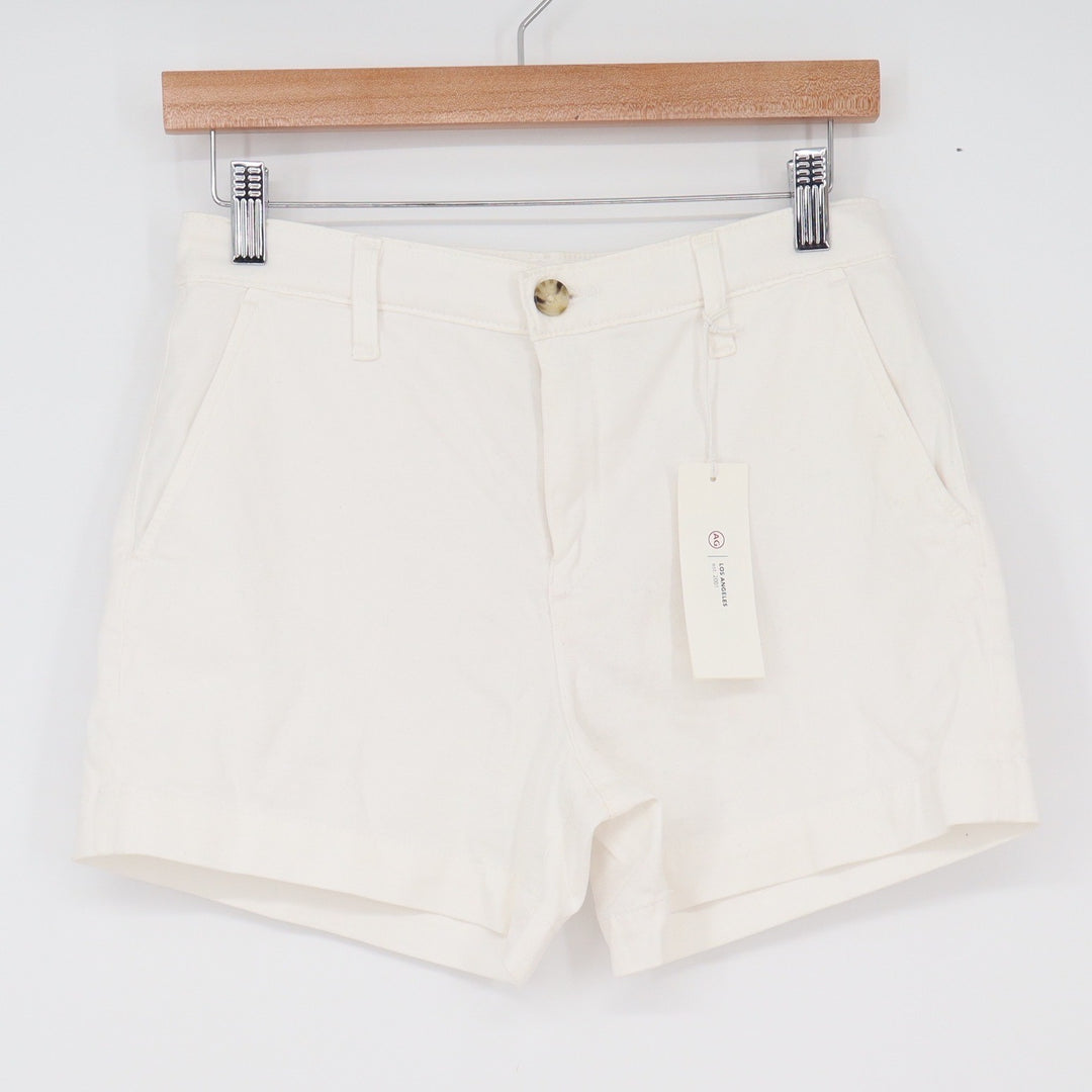 AG Shorts Womens 26 Caden Short Tailored Fit White Italian Fabric NEW