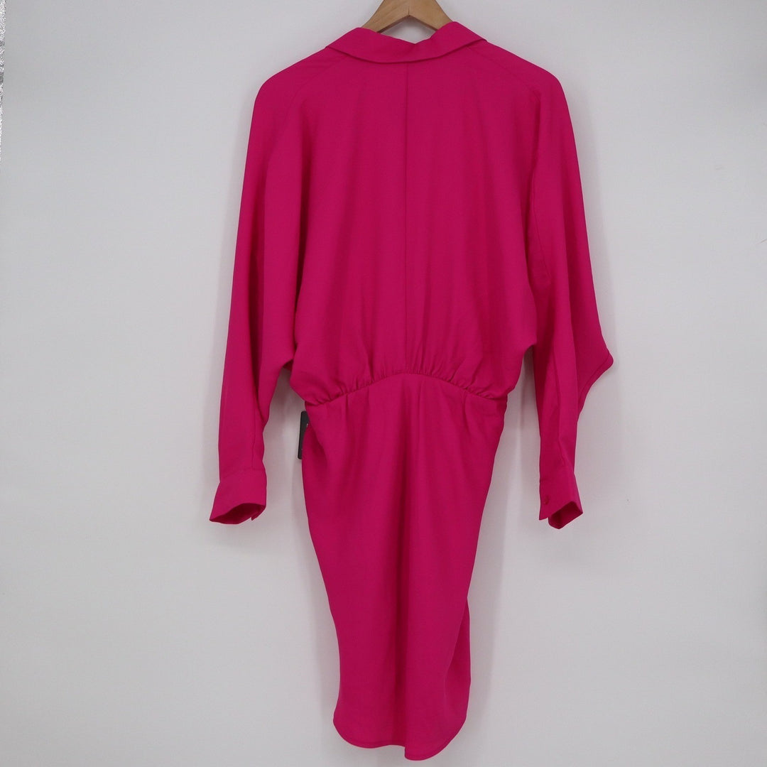 Express Portofino Shirt Dress Pink Long Sleeve Button Front Mini Dress M