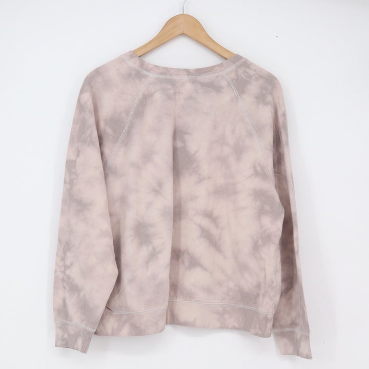 Old Navy Sweatshirt Womens L Raglan Tie-Dye Mauve Grey French Terry Excellent