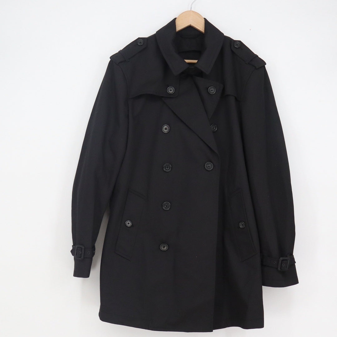 Banana Republic Mens Black Double Breasted Trench Coat Jacket Size M